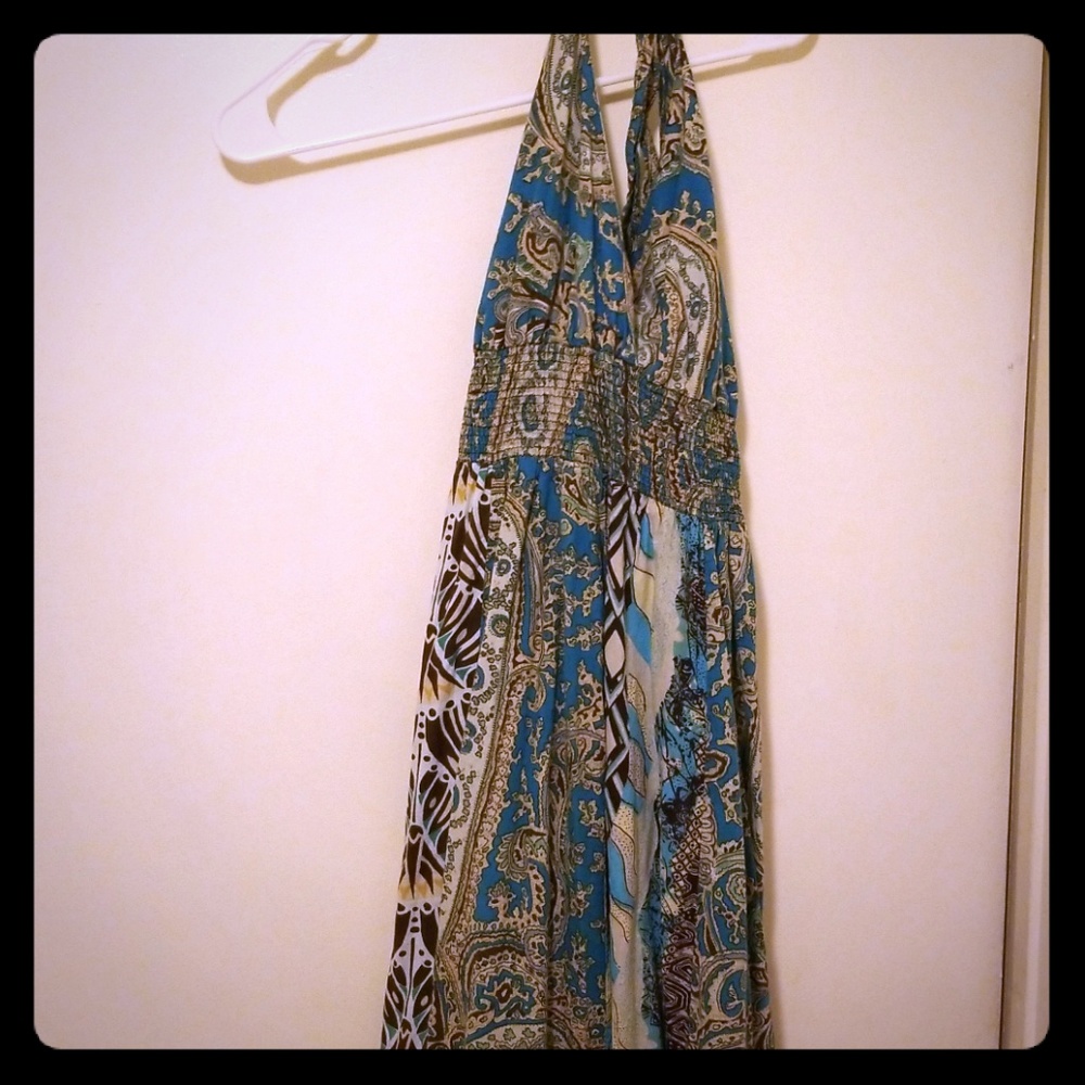 Tie Back Halter Maxi Dress